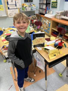 Boy doing project