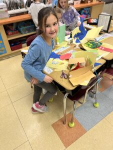 Girl doing project