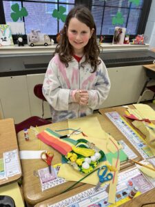 Girl doing project